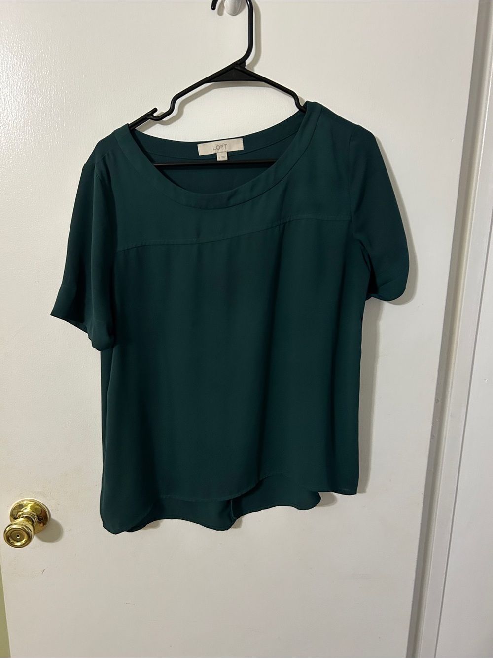 LOFT Emerald Green Short-Sleeve Blouse